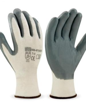 GUANTE POLIESTER BLANCO PALMA GRIS